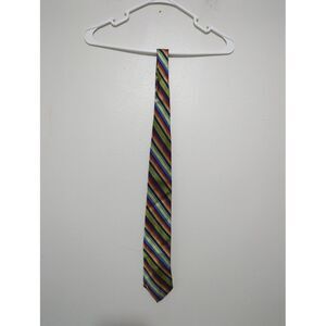 Luciano Versi Mens Striped Multicolor Hand Made 100% Silk Neck Tie Made In China